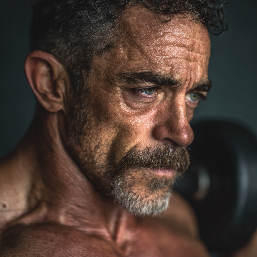 Силен мъж в тренировка